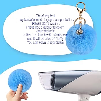 Amazon.co.jp: Kinglighten ポンポンキーホルダー 人工毛皮